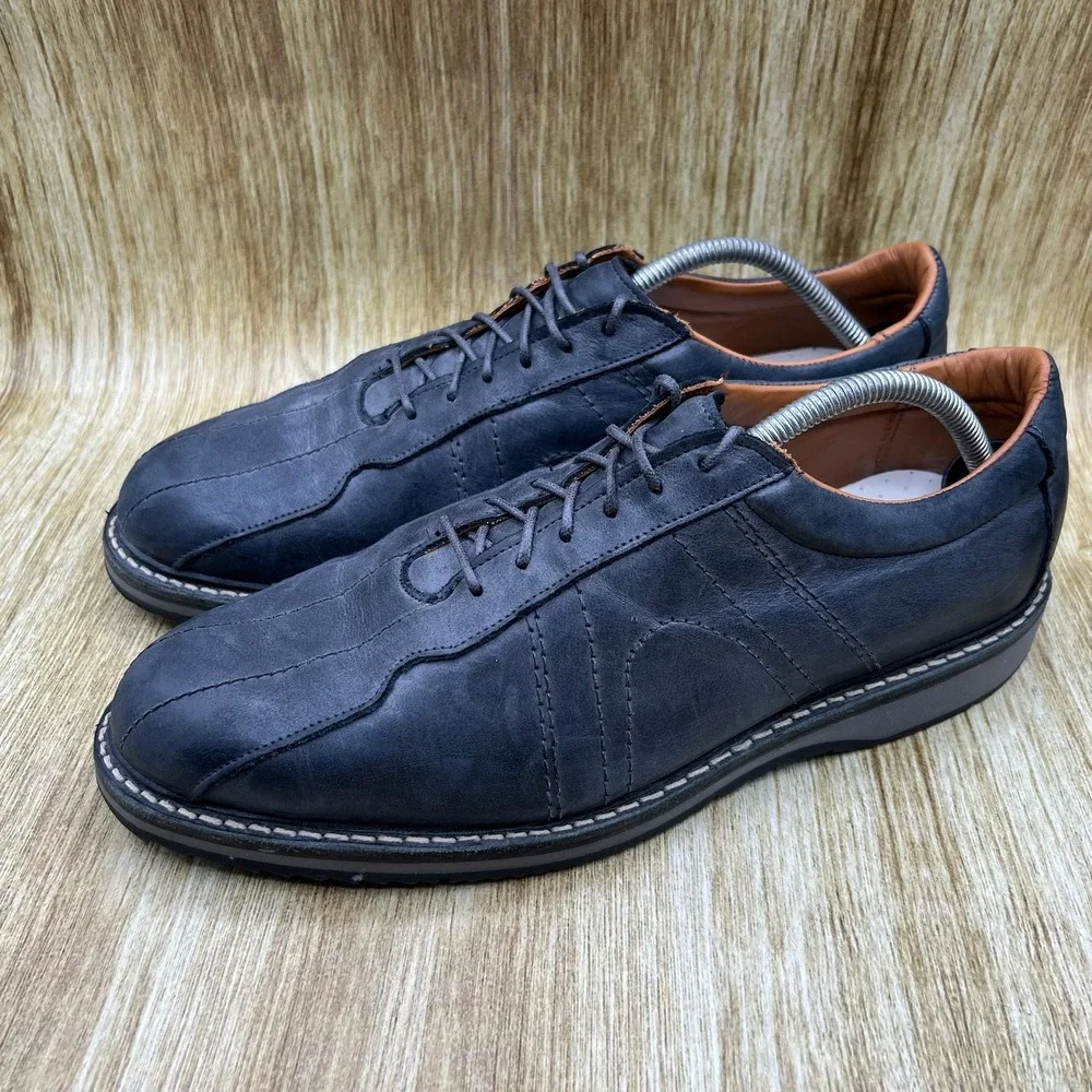 Allen Edmonds Voyager Men's 11 D Gray Leather Bicycle Toe Casual Oxford 9384